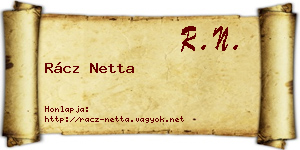 Rácz Netta névjegykártya