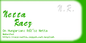 netta racz business card